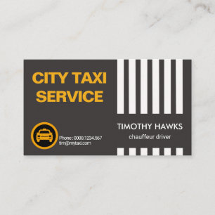 Simple White Vertical Route Lines Taxi Transport Business Card