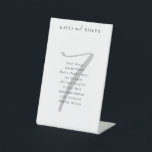 Simple White Wedding Guest List Table Number 7 Pedestal Sign<br><div class="desc">This is minimalist black and white wedding table number seven with editable guest list. You can easily customise the template with your guest list. If you wish to change background colour, font and table number colour or make other changes to the template - it can be done easily, just click...</div>