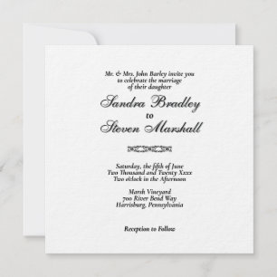 Simple White Wedding Invitations