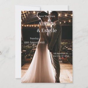 Simple white wedding story invitation