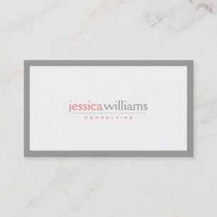 Simple White With Grey Border Business Card