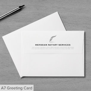 Simple White with Silver Quill Notary Envelope