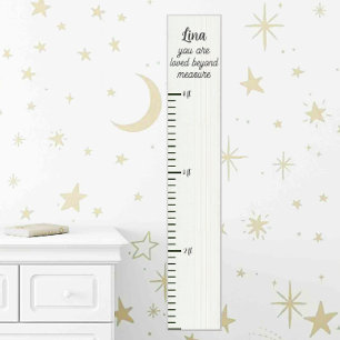 Simple White Wood Beyond Measure Growth Chart
