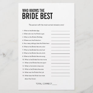 Simple Who Knows The Bride Bridal Shower Game
