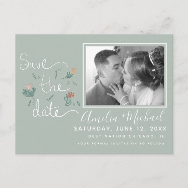Simple Wild Botanical Florals Photo Postcard (Front)