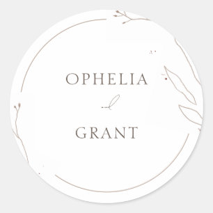 Simple Wild Grass Wedding Thank You Stickers