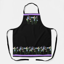 Simple Wildflower All-Over Print Apron - Purple 