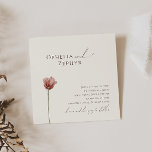 Simple Wildflower | Beige Square Wedding Invitation<br><div class="desc">This simple wildflower | beige square wedding invitation is perfect for your whimsical boho wedding. The singular bright, enchanted pink floral gives this product an artsy and delicate feel that is a simple modern design. This look will go well with any wedding season: spring, summer, fall, or winter! Please feel...</div>