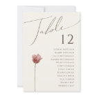 Simple Wildflower | Beige Table Number Chart