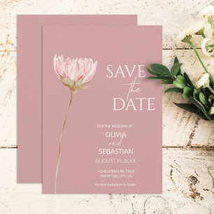 Simple Wildflower Boho   Dusty Rose Wedding Save The Date