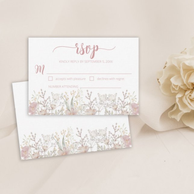 Simple Wildflower Boho Wedding RSVP Card (Creator Uploaded)