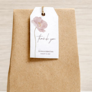 Simple Wildflower Boho Wedding Thank you Gift Tags