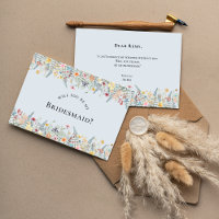Simple Wildflower Dusty Blue Bridesmaid Proposal
