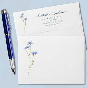 Simple Wildflower Elegant Return Address  Envelope