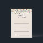 Simple Wildflower Fern Beige Wedding Advice Card<br><div class="desc">This Simple Wildflower Fern Beige Wedding Advice Card design is an elegant arrangement of classic gold geometric frames embellished with delicate boho floral greenery bouquets and stems. Featuring a palette of timeless ivory beige backgrounds with simple classic black typography and whimsical colourful wildflowers, creating a lovely and polished romantic feel....</div>