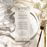 Simple Wildflower Fern Beige Wedding Flat