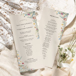 Simple Wildflower Fern Beige Wedding Flat Programme<br><div class="desc">This Simple Wildflower Fern Beige Wedding Flat Program design is an elegant arrangement of classic gold geometric frames embellished with delicate boho floral greenery bouquets and stems. Featuring a palette of timeless ivory beige backgrounds with simple classic black typography and whimsical colourful wildflowers, creating a lovely and polished romantic feel....</div>