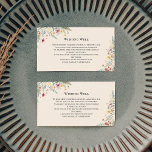 Simple Wildflower Fern Beige Wedding Wishing Well Enclosure Card<br><div class="desc">This Simple Wildflower Fern Beige Wedding Wishing Well Enclosure Card design is an elegant arrangement of classic gold geometric frames embellished with delicate boho floral greenery bouquets and stems. Featuring a palette of timeless ivory beige backgrounds with simple classic black typography and whimsical colourful wildflowers, creating a lovely and polished...</div>
