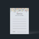 Simple Wildflower Fern Dusty Blue Advice Card<br><div class="desc">This simple wildflower fern dusty blue advice card design is an elegant arrangement of classic gold geometric frames embellished with delicate boho floral greenery bouquets and stems. Featuring a palette of timeless light dusty blue backgrounds with simple classic black typography and whimsical colourful wildflowers, creating a lovely and polished romantic...</div>