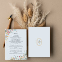 Simple Wildflower Fern Dusty Blue Wedding Details