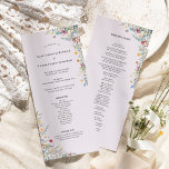Simple Wildflower Fern Lavender Wedding Flat Programme<br><div class="desc">This simple wildflower fern lavender wedding flat program design is an elegant arrangement of classic gold geometric frames embellished with delicate boho floral greenery bouquets and stems. Featuring a palette of timeless dusty purple lavender backgrounds with simple classic black typography and whimsical colourful wildflowers, creating a lovely and polished romantic...</div>