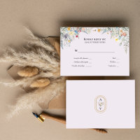 Simple Wildflower Fern Lavender Wedding Monogram
