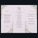 Simple Wildflower Lavender Wedding Program Flyer<br><div class="desc">This Simple Wildflower Lavender Wedding Program Flyer design is an elegant arrangement of classic gold geometric frames embellished with delicate boho floral greenery bouquets and stems. Featuring a palette of timeless dusty purple lavender backgrounds with simple classic black typography and whimsical colourful wildflowers, creating a lovely and polished romantic feel....</div>