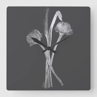 Simple Wildflower of the Field Bouquet Square Wall Clock