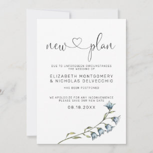 Simple Wildflower   Postponed Wedding Announcement