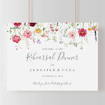 Simple Wildflower Rehearsal Dinner Welcome  Poster<br><div class="desc">This simple wildflower rehearsal dinner welcome sign is perfect for a modern wedding rehearsal. The design features a multicolored assortment of pink,  blush,  purple,  yellow,  white,  violet,  red,  burgundy wild flowers.</div>