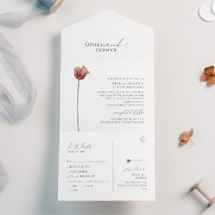 Simple Wildflower   Seal and Send All In One Invitation