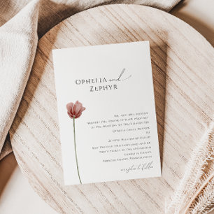 Simple Wildflower   Traditional Wedding Invitation