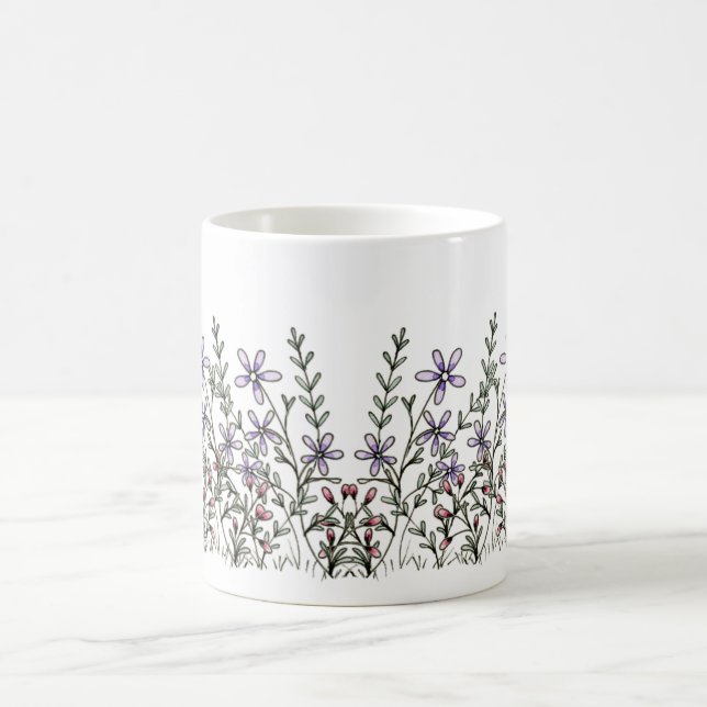 Simple Wildflower Watercolor Coffee Mug (Center)