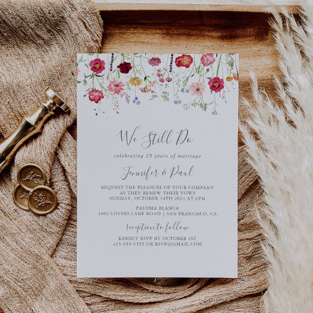 Simple Wildflower We Still Do Vow Renewal Invitation (Creator Uploaded)
