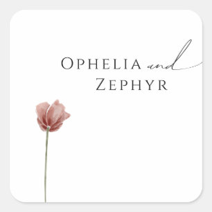 Simple Wildflower   wedding Envelope Seals