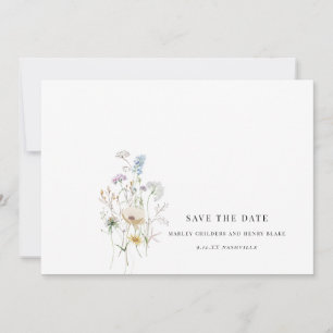 Simple Wildflower Wedding Floral Save the Date