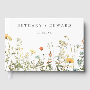 Simple Wildflower Wedding Guest Book