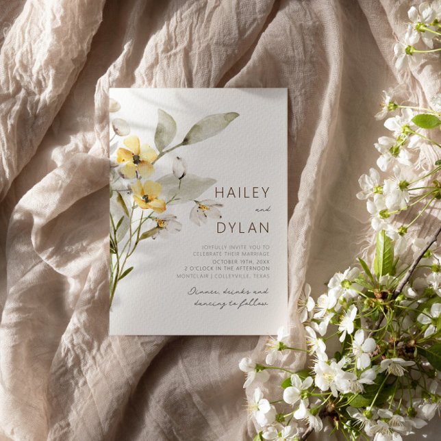 Simple Wildflower Wedding Invitation (Creator Uploaded)
