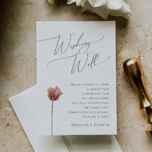 Simple Wildflower   Wedding Wishing Well Enclosure Card