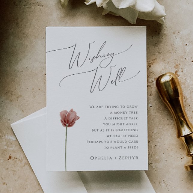 Simple Wildflower | Wedding Wishing Well Enclosure Card (Creator Uploaded)