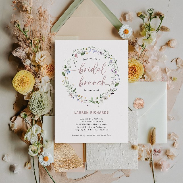 Simple Wildflower Wreath | Bridal Brunch Invitation (Creator Uploaded)