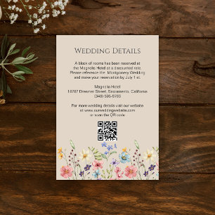 Simple Wildflowers Garden Wedding Details  Enclosure Card