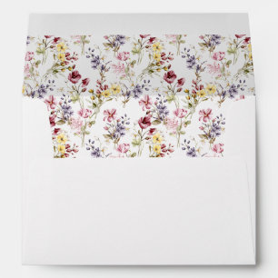 Simple Wildflowers Wedding Envelope