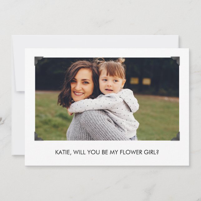 Simple Will You Be My Flower Girl Photo Card (Front)