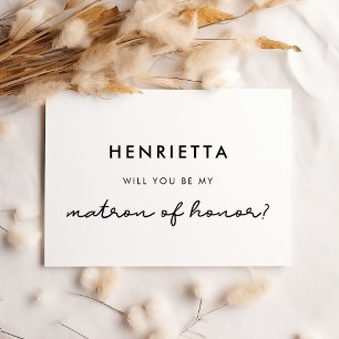 Simple Will you be my Matron of honour Invitation