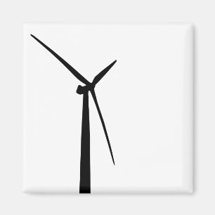 Simple wind turbine green energy silhouette magnet