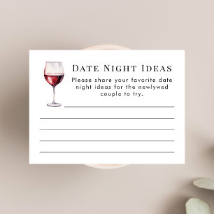 Simple Wine Themed Date Night Ideas Bridal Shower Enclosure Card