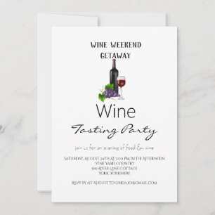 Simple Wine Weekend Getaway Wine Tasting Party Invitation