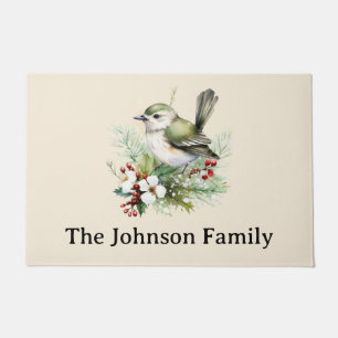 Simple Winter Bird Christmas Holiday Season Doormat