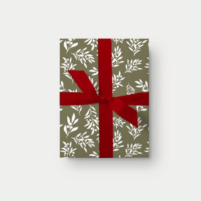 Simple Winter Greenery Holiday Wrapping Paper (Creator Uploaded)